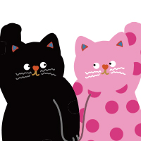 粉色波点猫